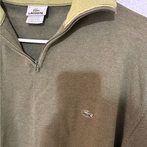 Lacoste Men's Khaki Zip-Up Sweater